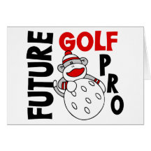 Futur singe de chaussette de professionnel de golf cartes de vœux