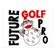 Futur singe de chaussette de professionnel de golf carte postale