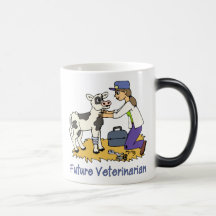 Futur vétérinaire - fille avec la vache tasse à café