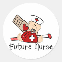 Future infirmière autocollant rond