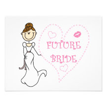 Futurs T-shirts et cadeaux de jeune mariée de brun Invitations Personnalisées