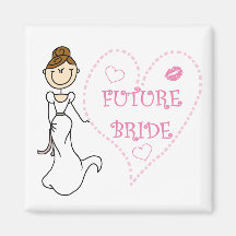 Futurs T-shirts et cadeaux de jeune mariée de brun Aimants