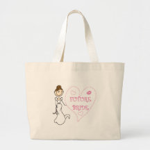 Futurs T-shirts et cadeaux de jeune mariée de brun Sacs En Toile