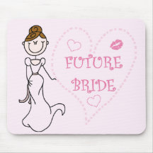 Futurs T-shirts et cadeaux de jeune mariée de brun Tapis De Souris