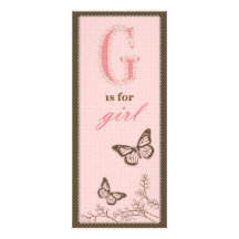 G est pour la carte de menu de fille invitation personnalisable