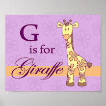 G est pour la girafe (la fille) affiche