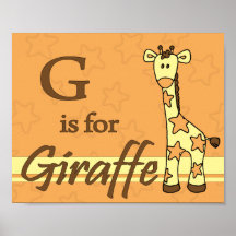 G est pour la girafe (le garçon) affiche