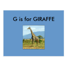 "G" est pour l'alphabet Flashcard de girafe Cartes Postales