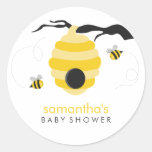 Gaffez le baby shower d'abeilles autocollant rond