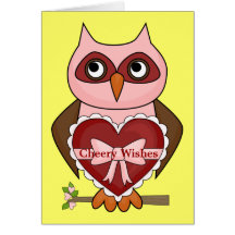 Gai obtenez le hibou bon cartes de vœux