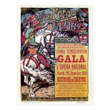 Gala médiéval de cru de style d'opéra national fra cartes postales