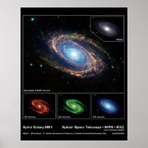 Galaxie en spirale M81 - télescope spatial de Spit Affiches