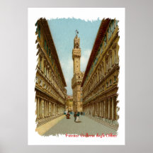 Galerie de Florence Uffizi d'aquarelle Affiche