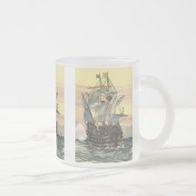 Galion vintage de bateau de pirate naviguant l'océ tasse à café