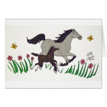 Gambades de printemps (grises) cartes de vœux