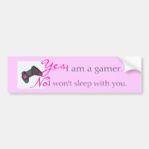 Gamer. Fille. Bumpersticker oui/non Adhésif Pour Voiture