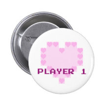 Gamers dans l'amour - joueur 1 badges avec agrafe