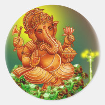 ganesh autocollant rond