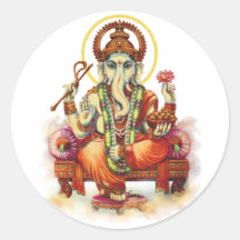 Ganesh Autocollant Rond