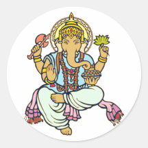 Ganesha Autocollants Ronds