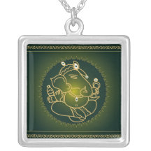 Ganesha sur le vert - collier