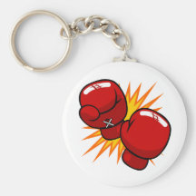 Gants de boxe de bande dessinée porte-clef