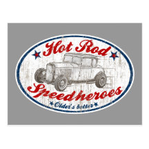 Garage de hot rod cartes postales