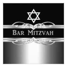 Garçon argenté noir 2 en métal de Mitzvah de barre Bristols