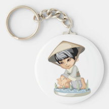 Garçon asiatique Keychain Porte-clés