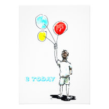 Garçon avec les ballons 8 aujourd'hui invitation