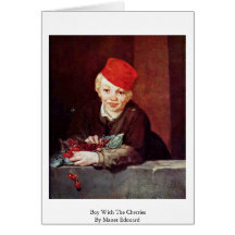 Garçon avec les cerises par Manet Edouard Carte