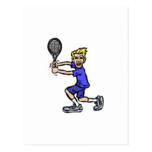 Garçon blond de tennis cartes postales