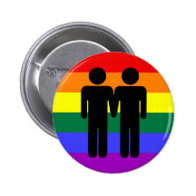 Garçon + Bouton d'arc-en-ciel de garçon Pin's Avec Agrafe