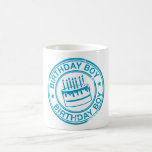Garçon d'anniversaire - effet bleu de tampon en ca tasse