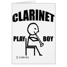 Garçon de jeu de clarinette cartes de vœux