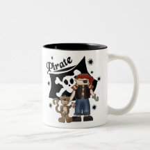 Garçon de pirate avec le singe mug