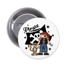 Garçon de pirate avec le singe pin's
