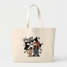 Garçon de pirate avec le singe sacs en toile