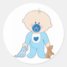 Garçon de Soother de bébé Autocollant Rond