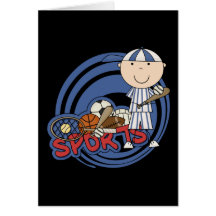 Garçon de sports - T-shirts et cadeaux de base-bal Cartes De Vœux