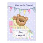 Garçon d'ours d'anniversaire - premier anniversair faire-parts