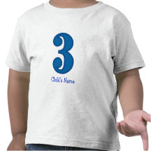garçon du numéro trois, le nom de l'enfant t-shirt