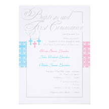 Garçon et invitation de baptême et de communion de