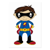 Garçon mignon de super héros cartes de visite professionnelles