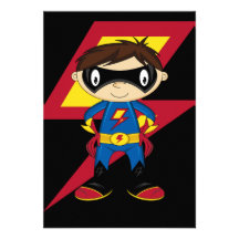 Garçon mignon de super héros invitation