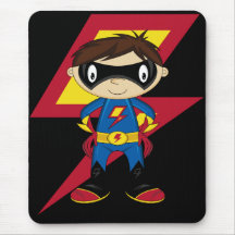 Garçon mignon de super héros tapis de souris