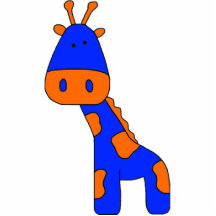 Garçon orange bleu de girafe de sculpture en photo photo en relief