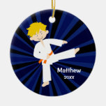 Garçon orange de ceinture de karaté du Taekwondo p Décorations Pour Sapins De Noël