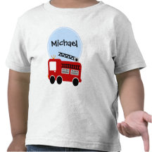 Garçon personnalisé de camion de pompiers t-shirts