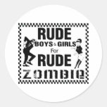 Garçons et filles grossiers pour le zombi grossier autocollants ronds